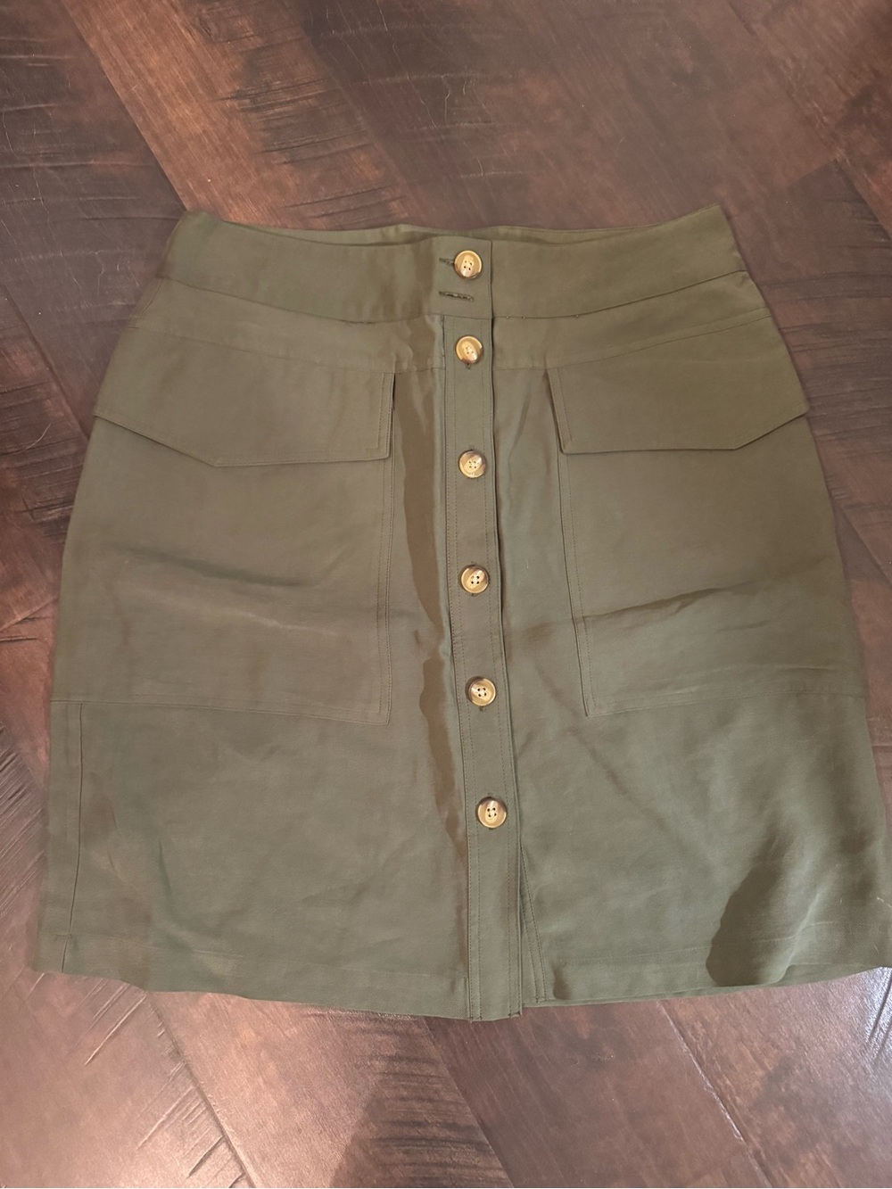 a new day Olive Green Button-Front Utility Mini Skirt